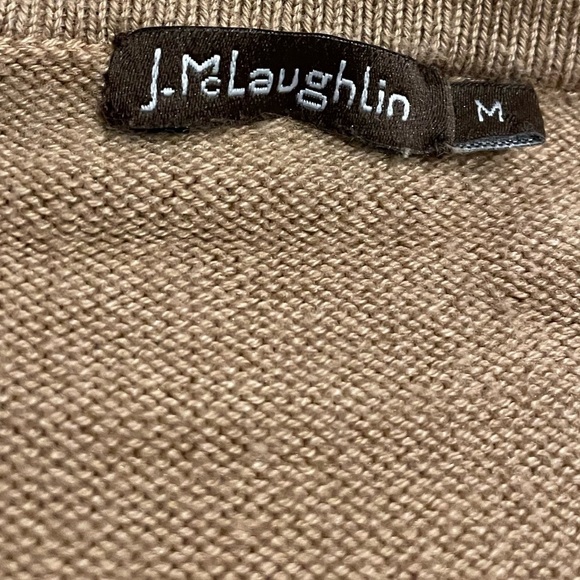 J. McLaughlin Sweater Stripes Cotton Wool Blend Size Medium - Picture 3 of 6